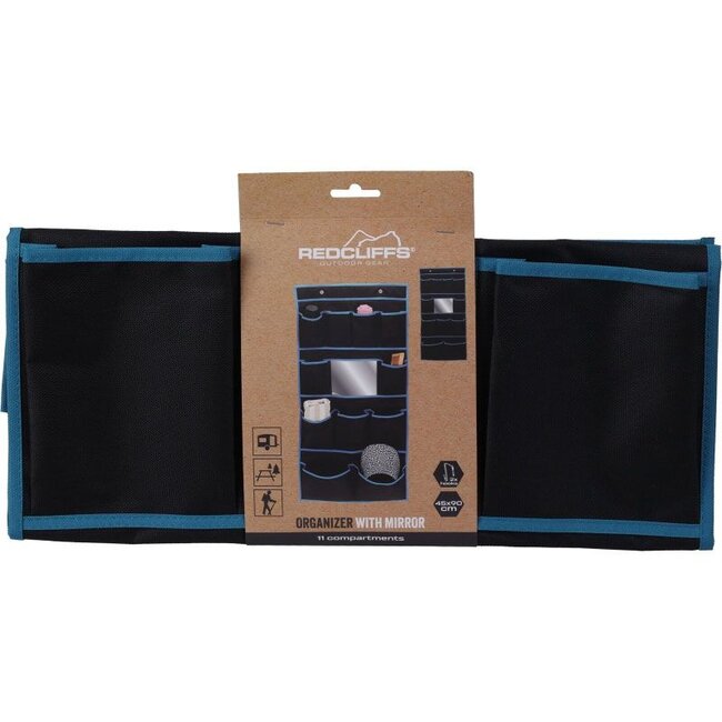 Tent Organizer with Mirror - 11 Pockets