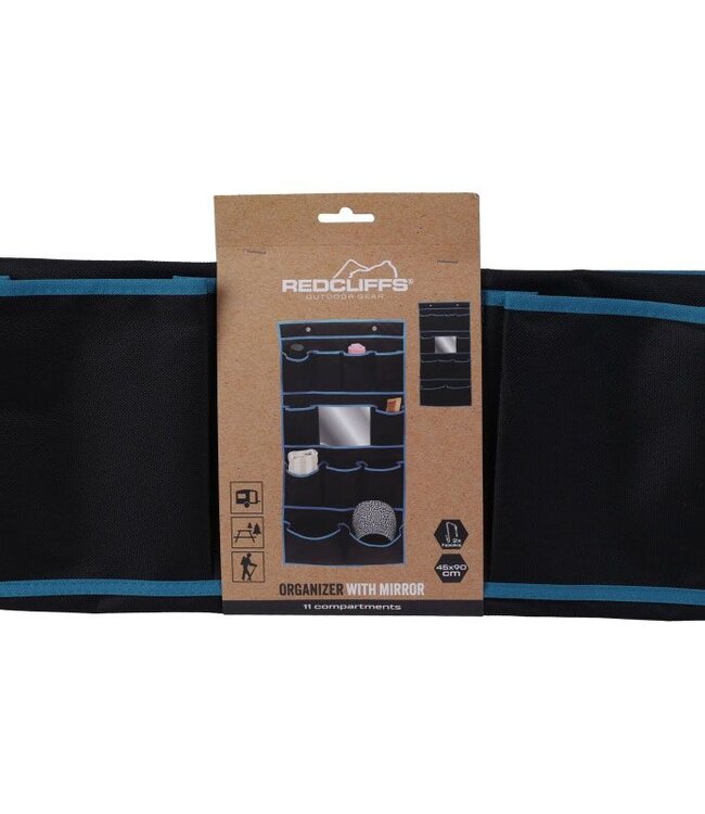 Tent Organizer with Mirror - 11 Pockets