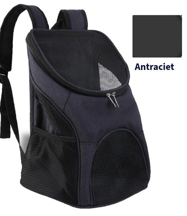 Dog Backpack - For Cats and Dogs up to 10 kg - Dark Grey/Black