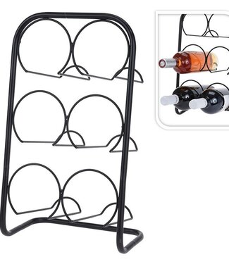 Home&Styling Metal Wine Rack – Holds 6 Bottles