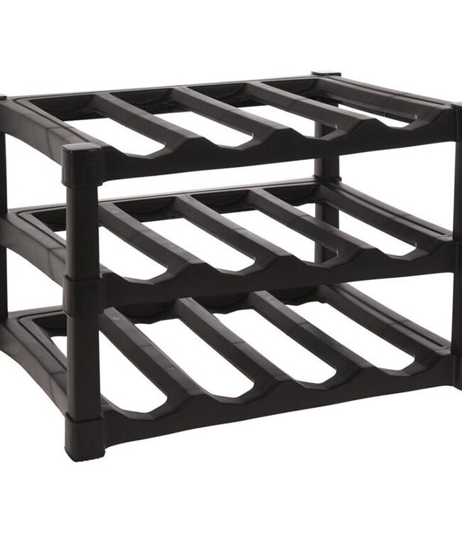 Industriele Wijnrek Zwart – Voor 12 Flessen