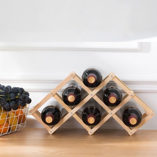 Ceruzo Wooden Wine Rack - for 6 Wine Bottles - Foldable