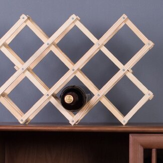 Ceruzo Foldable Wooden Wine Rack – Holds 10 Wine Bottles