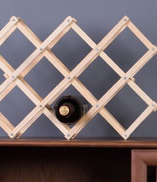 Ceruzo Foldable Wooden Wine Rack – Holds 10 Wine Bottles