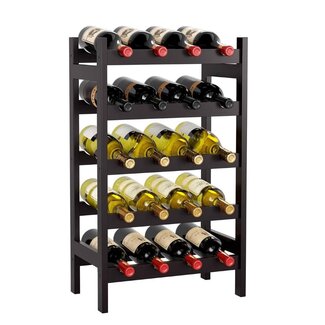 Ceruzo Brown Bamboo Wine Rack – Holds 20 Wine Bottles