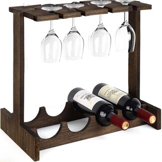 Ceruzo Wine Rack with Wine Glass Holder