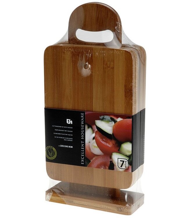 Cutting Boards with Stand - 7 Pieces