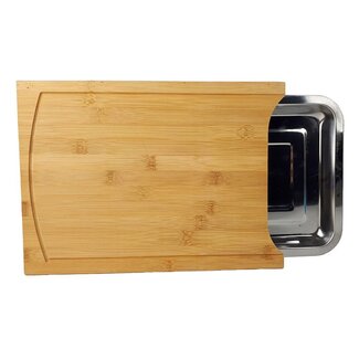 Bamboo Cutting Board with Stainless Steel