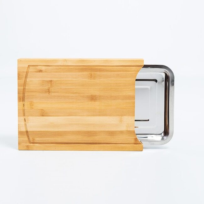 Bamboo Cutting Board with Stainless Steel