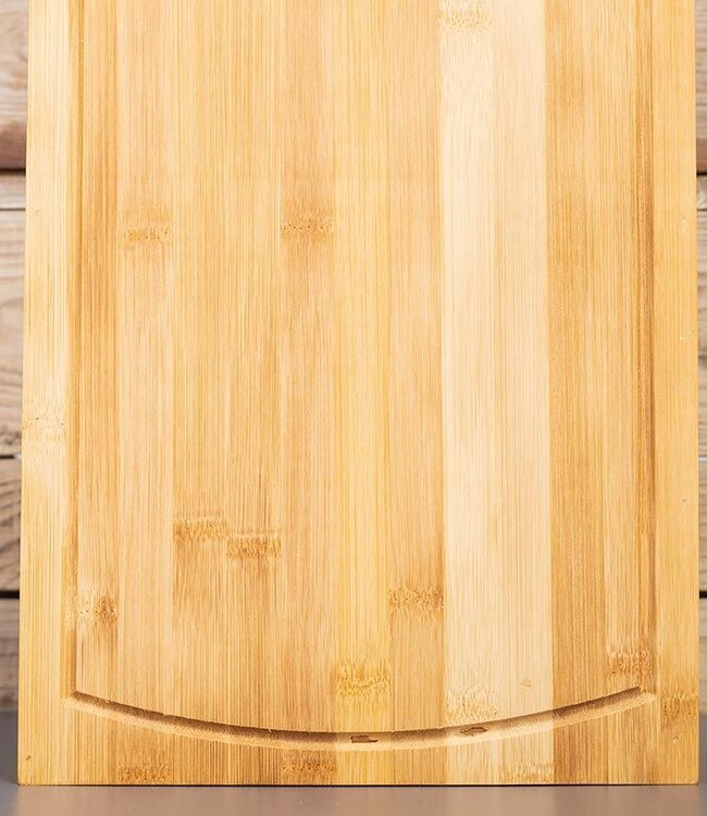 Bamboe Snijplank met RVS opvangschaal