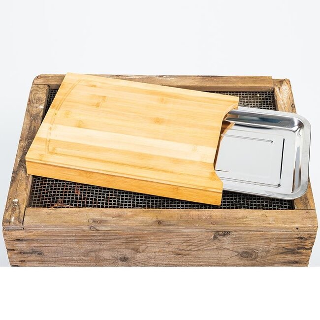 Bamboo Cutting Board with Stainless Steel