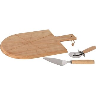Pizza Cutting Board - includes Cutter and Spatula