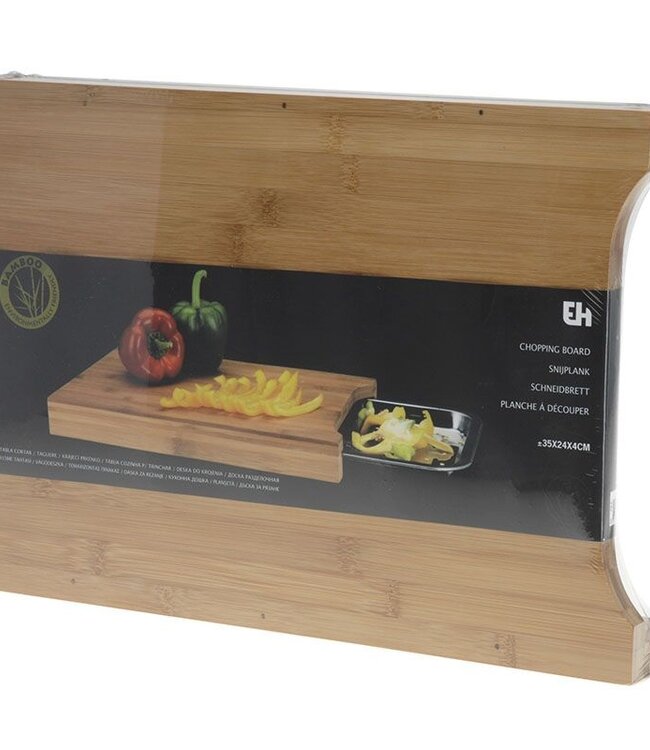 Bamboo Cutting Board with Collection Tray