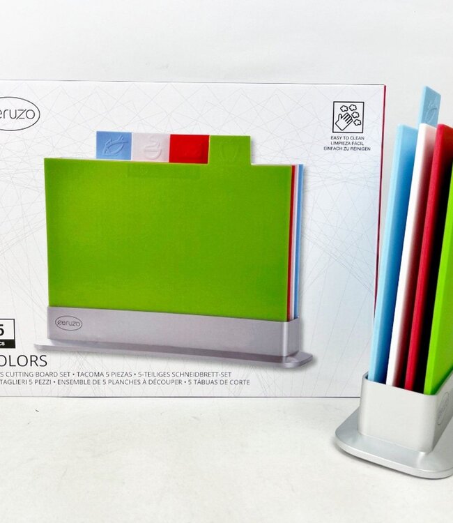 Index Cutting Board Set - 4 Pieces with Holder