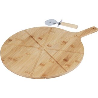 Excellent Houseware Pizza Cutting Board with Cutter - Bamboo