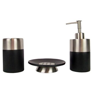 RVS Badset (3-delig) - Zilver/Zwart