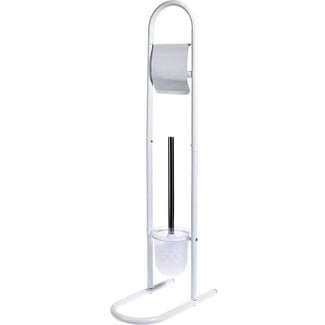 Bathroom Solutions Toilet Brush with Holder - White
