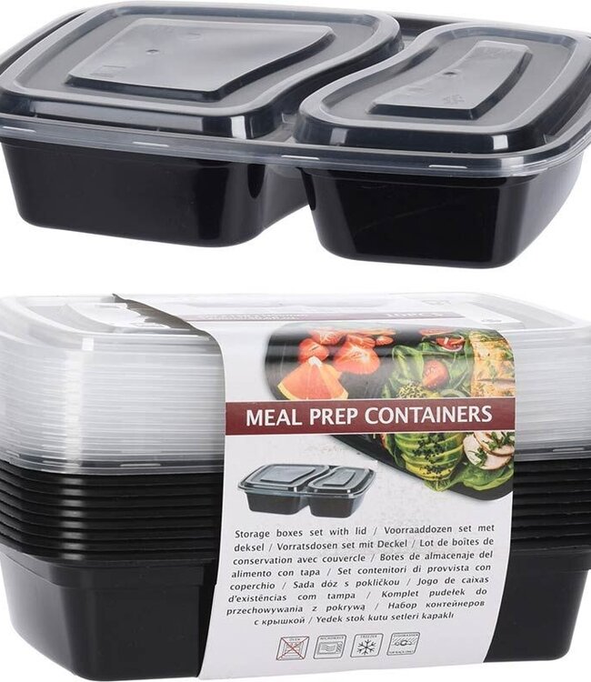Meal Prep Bakjes 10 stuks - 2 compartimenten