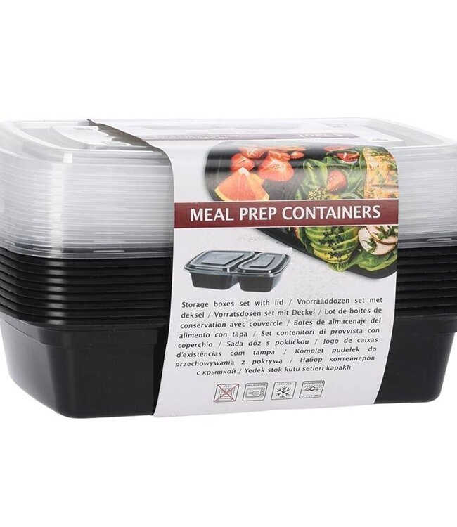 Meal Prep Bakjes 10 stuks - 2 compartimenten