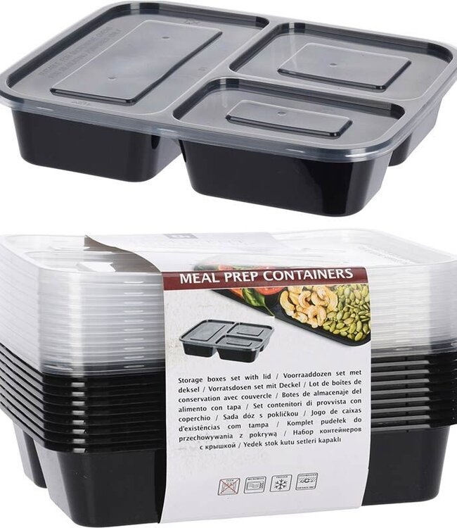 Meal Prep Bakjes 10 stuks - 3 compartimenten