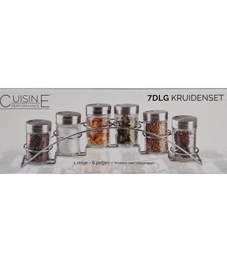 Cuisine Performance Spice Set - 7-Piece - Stainless Steel and Glass