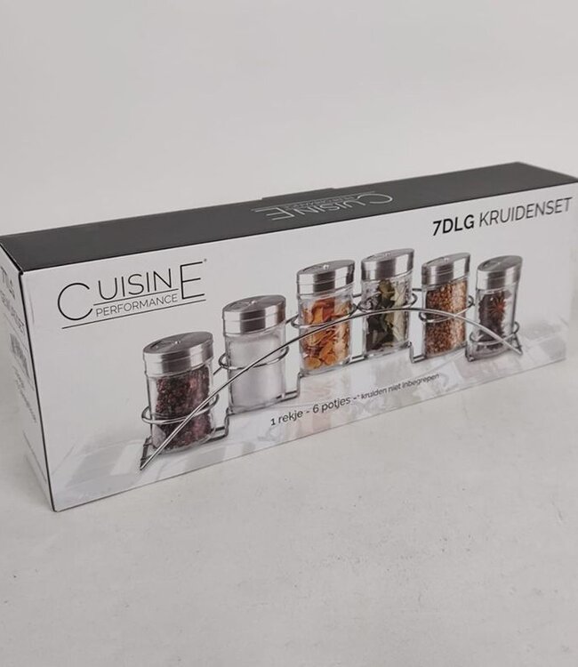 Spice Set - 7-Piece - Stainless Steel and Glass