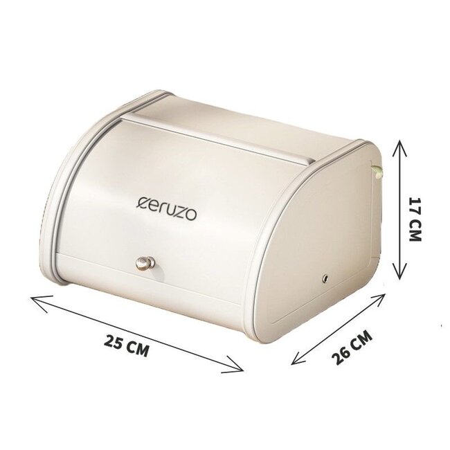 Bread Box - with Sliding Lid - 25cm - Soft Beige
