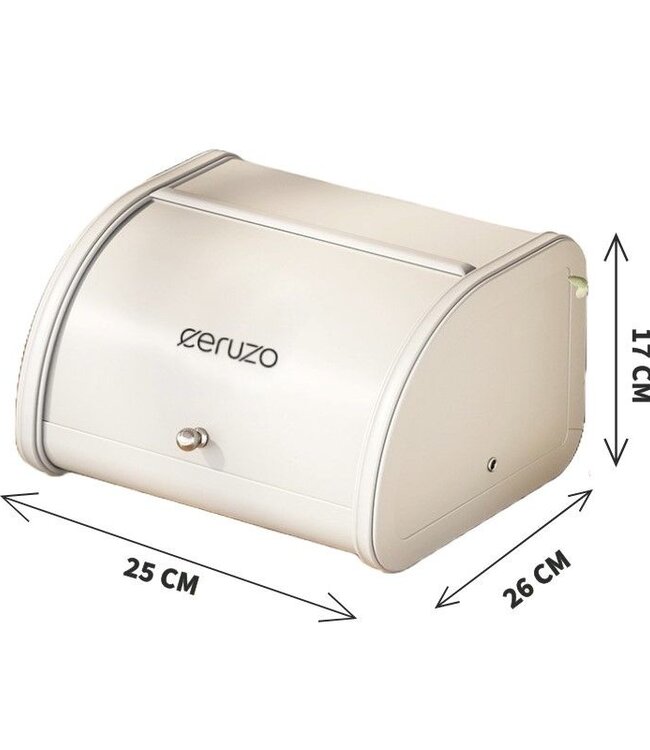 Bread Box - with Sliding Lid - 25cm - Soft Beige