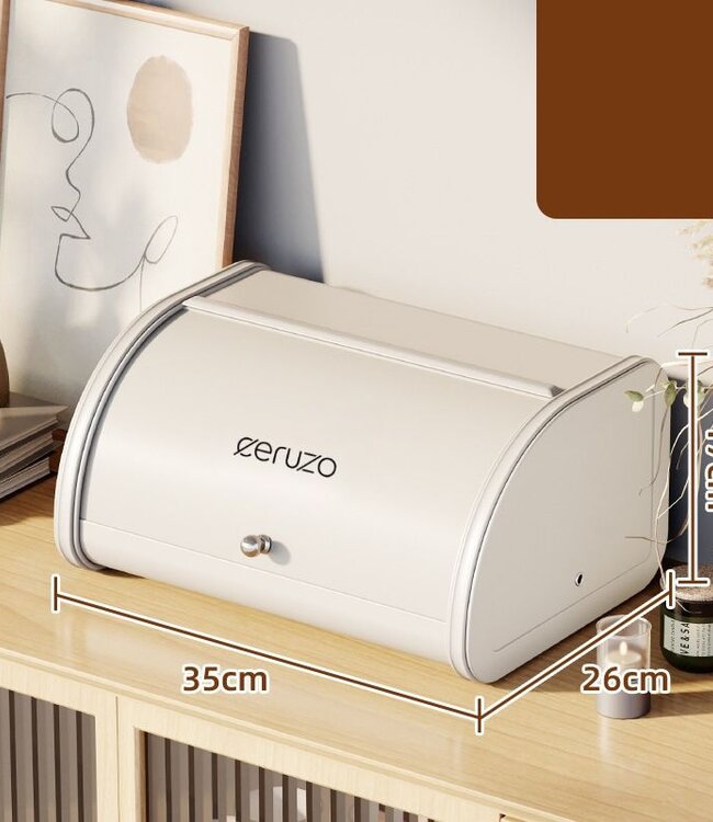 Broodtrommel - met Schuifdeksel - 35cm - Soft Beige