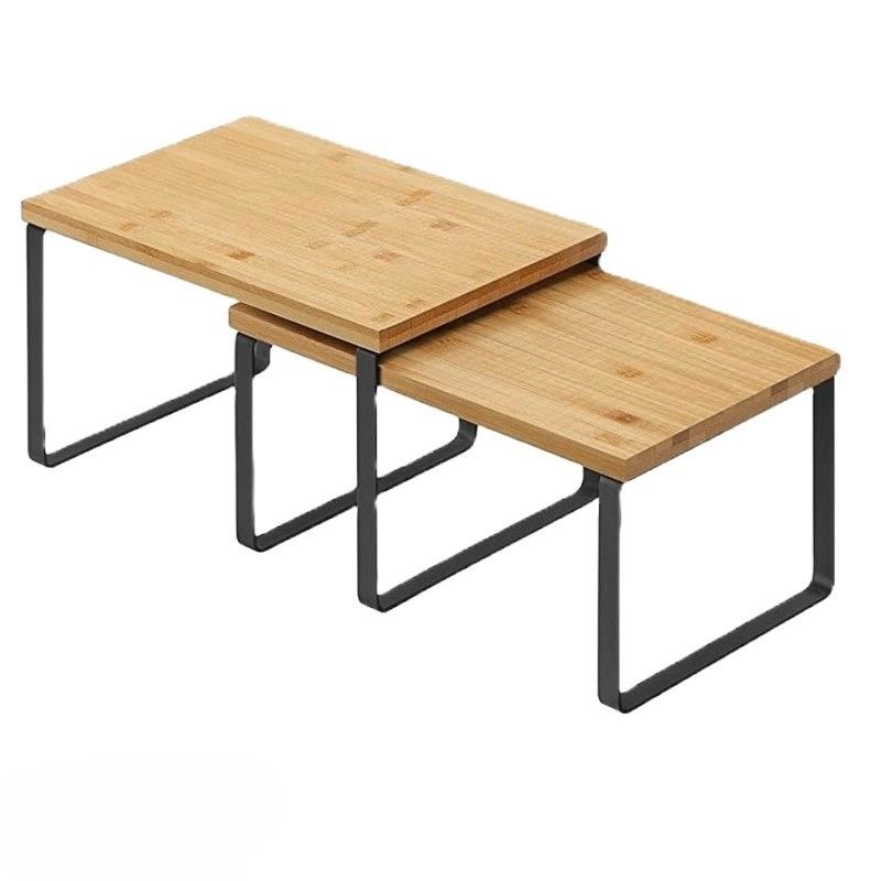 Relaxdays Keukenrek Aanrecht Keukenkast Organizer Bordenrek Staand Bamboe Rekje 590632019
