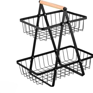 Ceruzo Fruit Rack - 2 Tiers - 43 cm - Black