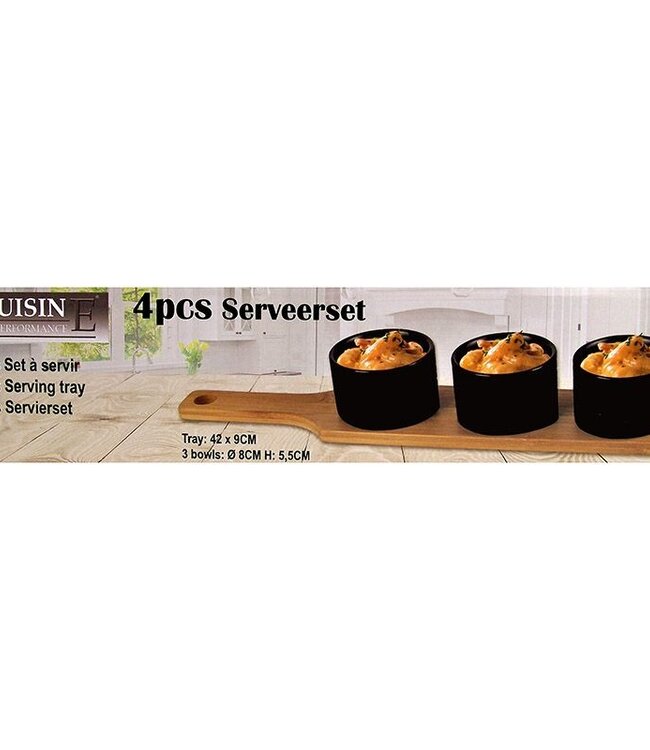 Serveerset 4-delig met 3 Schaaltjes