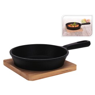 Excellent Houseware Tapas-Topf - Gusseisen - Ø12,5 cm - Stielkasserolle
