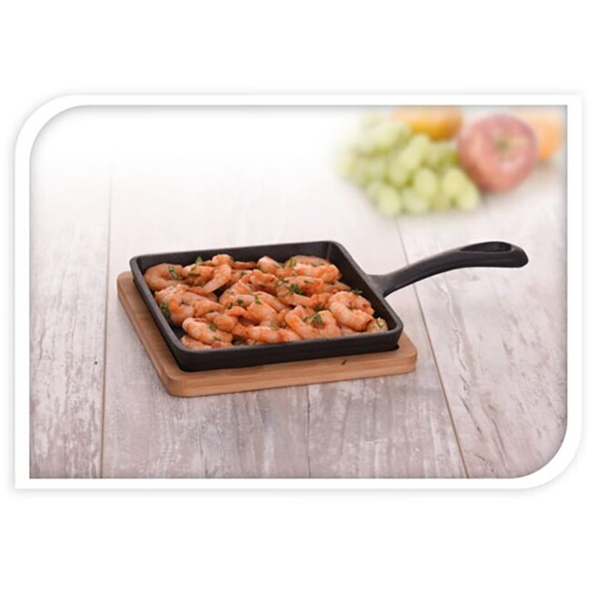 Square Tapas Pan - Cast Iron - 14 x 14 cm
