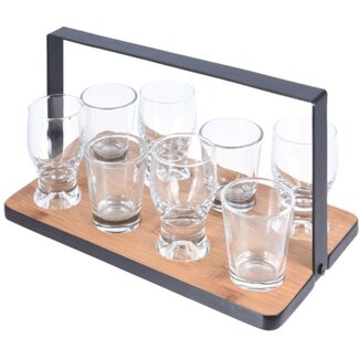 Excellent Houseware Amuse Set with Serving Rack and Glasses