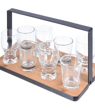 Excellent Houseware Amuse Set with Serving Rack and Glasses