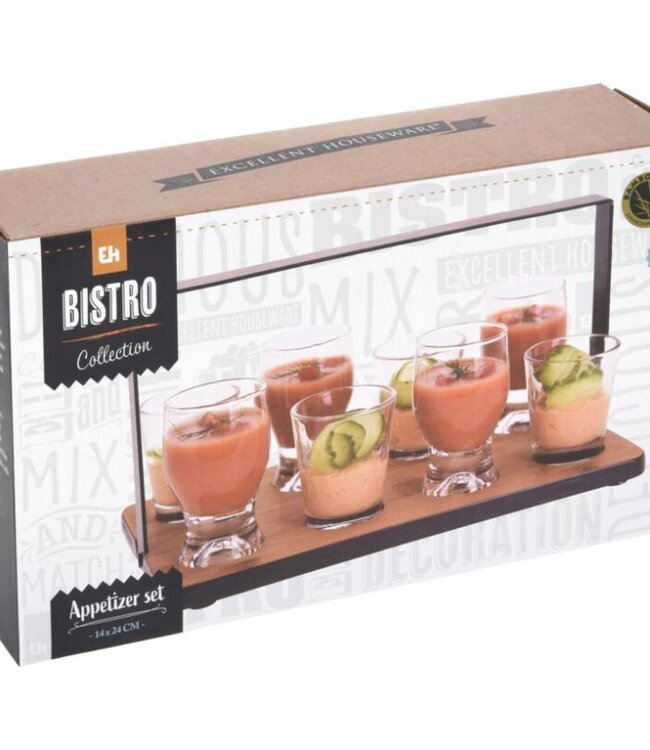 Amuse Set with Serving Rack and Glasses