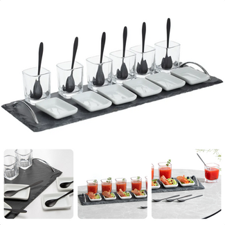Tapas Set op Leisteen Dienblad - 45 cm