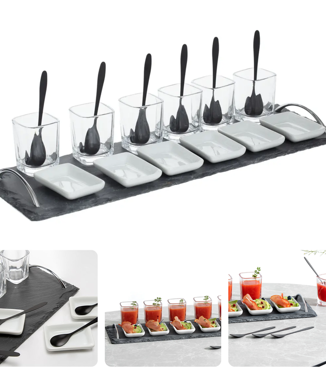 Tapas Set op Leisteen Dienblad - 45 cm