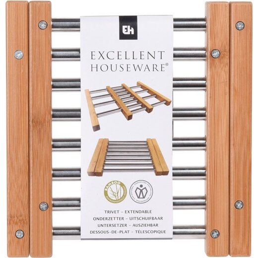 Excellent Houseware Bamboe Onderzetter – Uitschuifbaar
