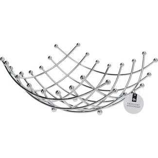 Excellent Houseware Fruit Bowl - Chrome - 32 x 30 cm