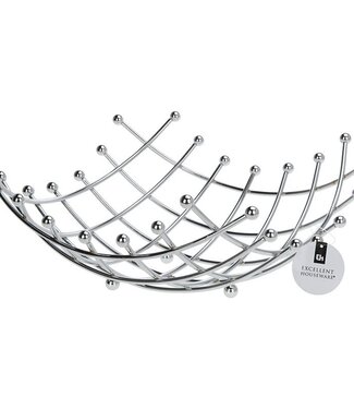 Excellent Houseware Fruit Bowl - Chrome - 32 x 30 cm