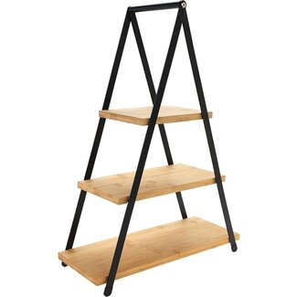 Excellent Houseware Etagere 3 Ebenen - Bambus - 53 cm
