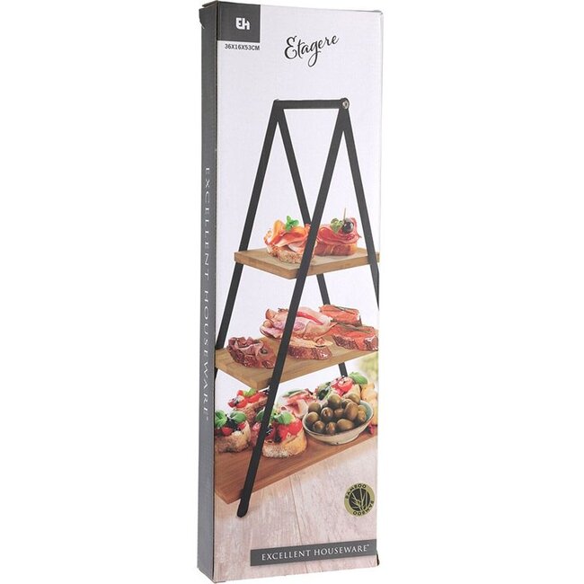 3-Tier Etagere - Bamboo & Metal