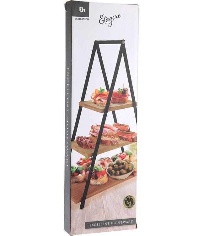 3-Tier Etagere - Bamboo & Metal
