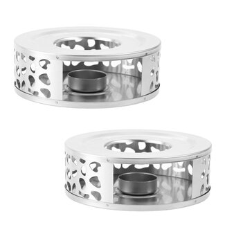 Ceruzo 2x Tealight Holder - Stainless Steel - Rechaud Set of 2
