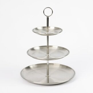 Ceruzo 3-Tier Stainless Steel Serving Stand - Compact and Stylish