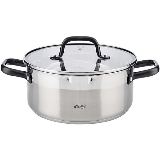 San Ignacio Vita Stainless Steel Cooking Pot with Glass Lid - Ø 24 × 10.5 cm - 4 L