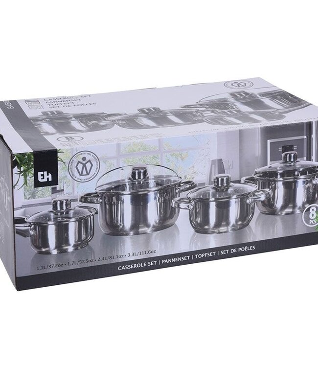Pannenset - 8-delig - RVS