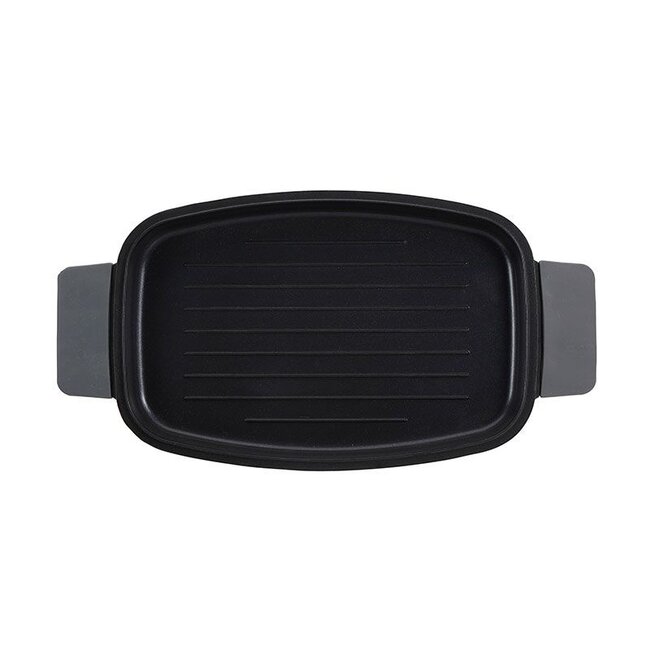 Bergner Infinity Chefs Grillplatte 42 × 22 cm - Aluminiumguss - Soft-Touch-Griffe